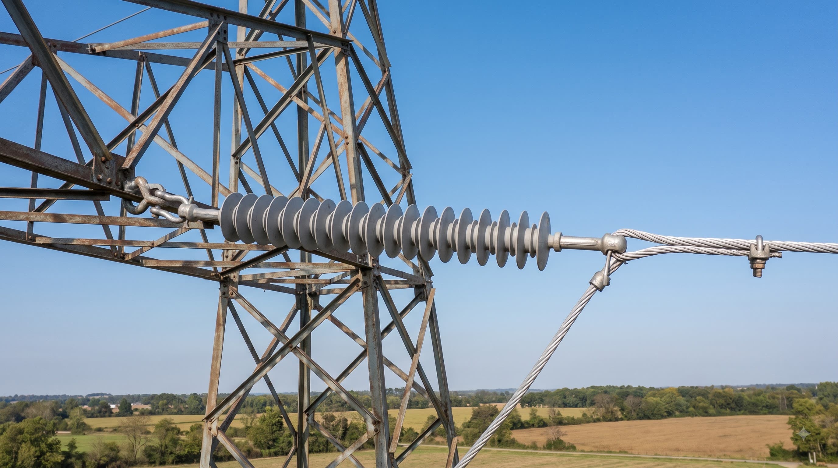 Polymer tension insulator installed for a strain and dead-end application